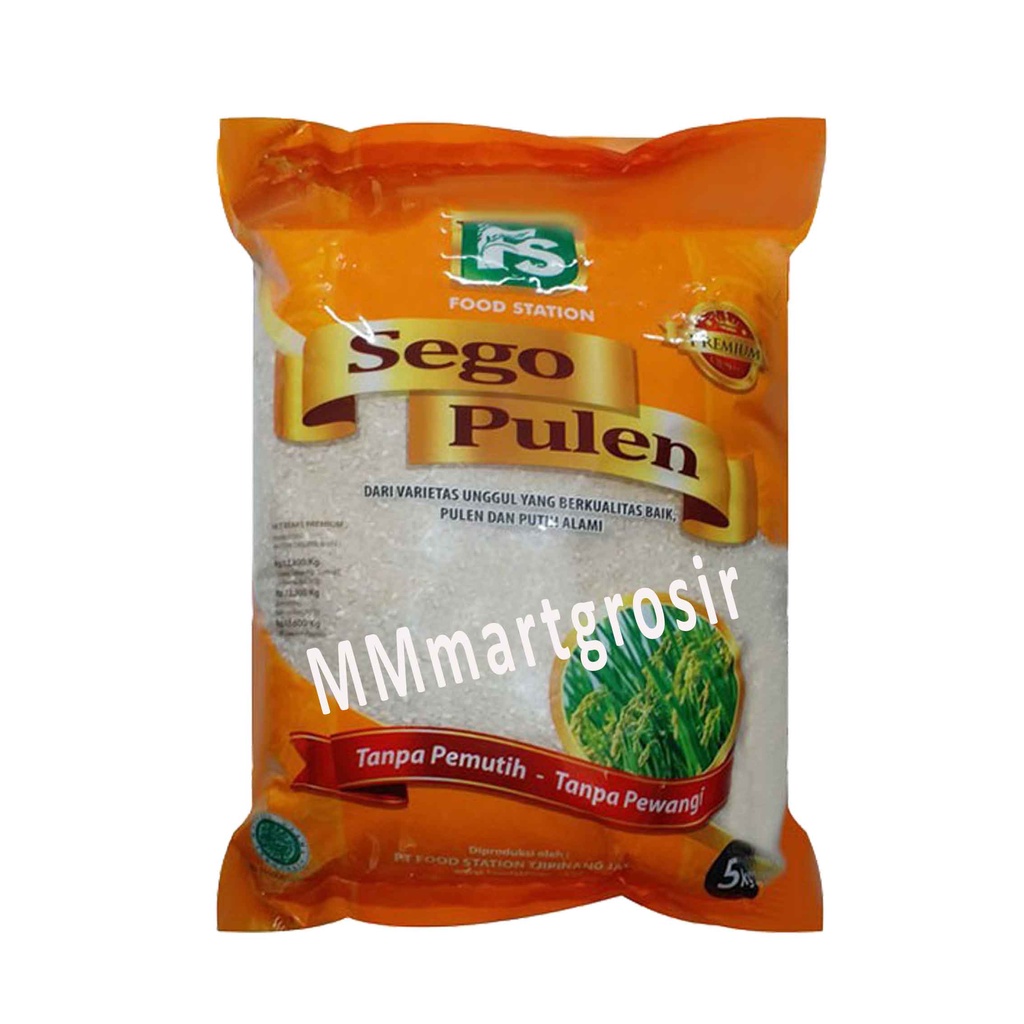 BERAS SEGO/ BERAS PULEN/ FOOD STATION/ 5KG