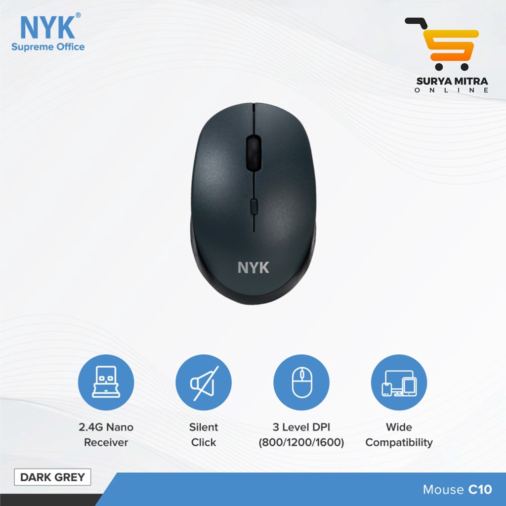 Mouse Wireless NYK C10 2.4Ghz / NYK Supreme C10 Mouse Wireless silent