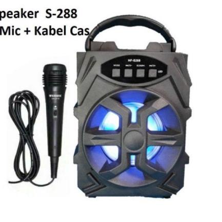 ➬ Speaker Bluetooth HF-S288 + Mic Karaoke Wireless Portable Speaker/Speaker Murah/Salon Karaoke HF S