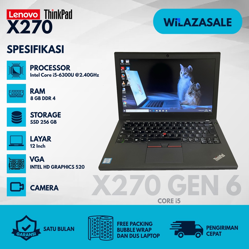 LAPTOP RINGAN COCOK BUAT WFH LENOVO X270 CORE I7 CORE I5 CORE I3