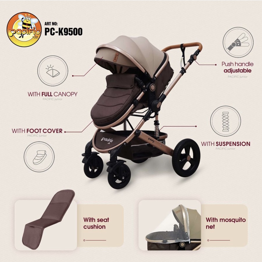 STROLLER BABY PACIFIC CONVERTIBLE PC-K9500