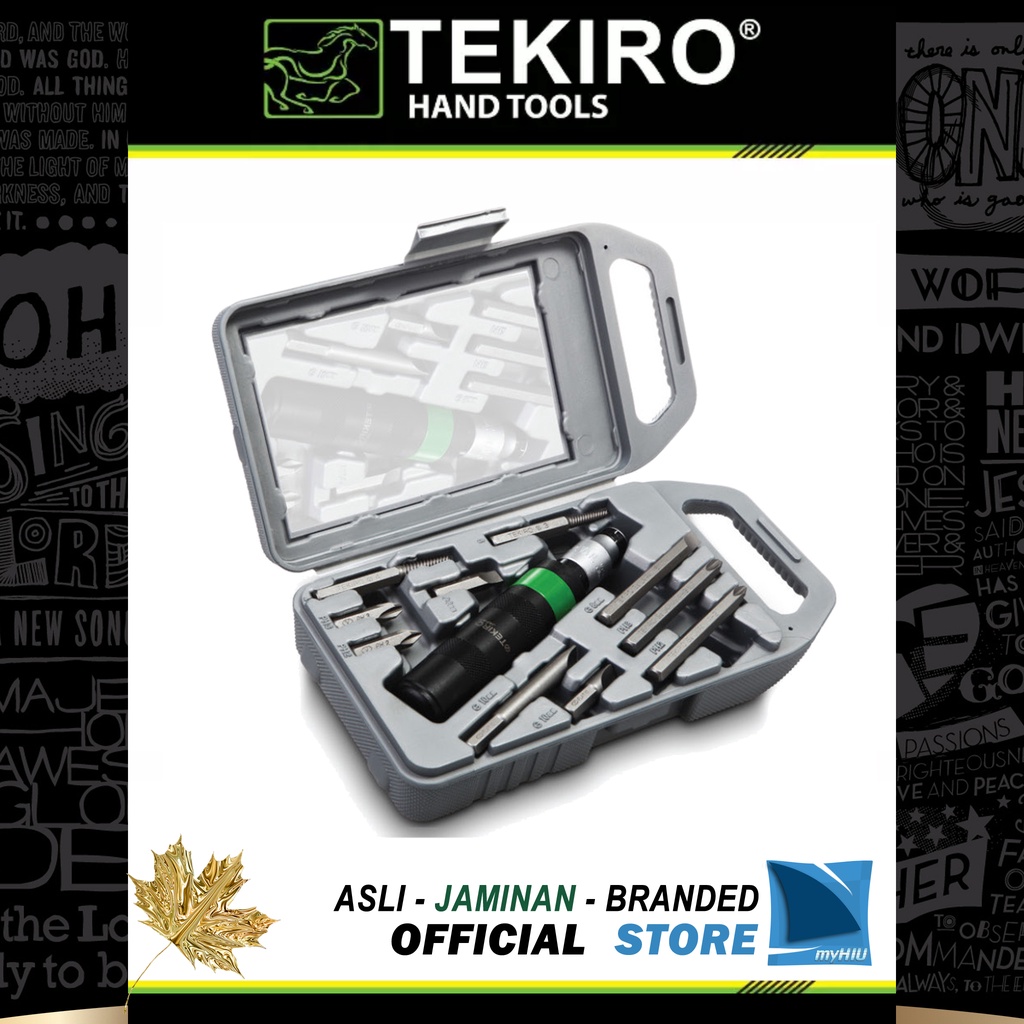 Obeng Ketok Isi 11 pcs ( Blow Mould Case ) / Impact Screwdriver Set TEKIRO