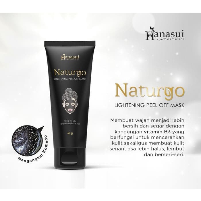 HANASUI Naturgo Lighting Peel Off Mask Black -  Masker Pembersih Komedo 60gr