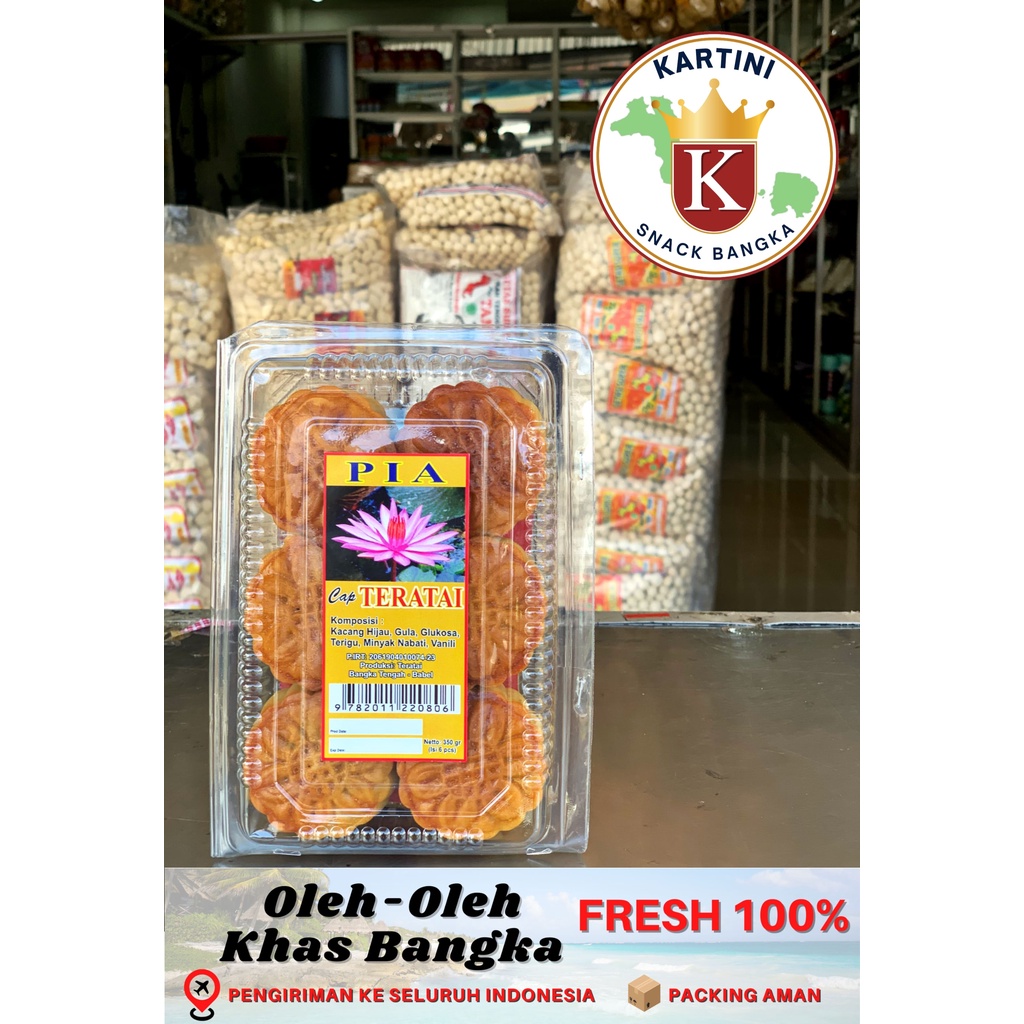 

Kue Pia Kacang Hijau Cap Teratai 6pcs Khas Bangka