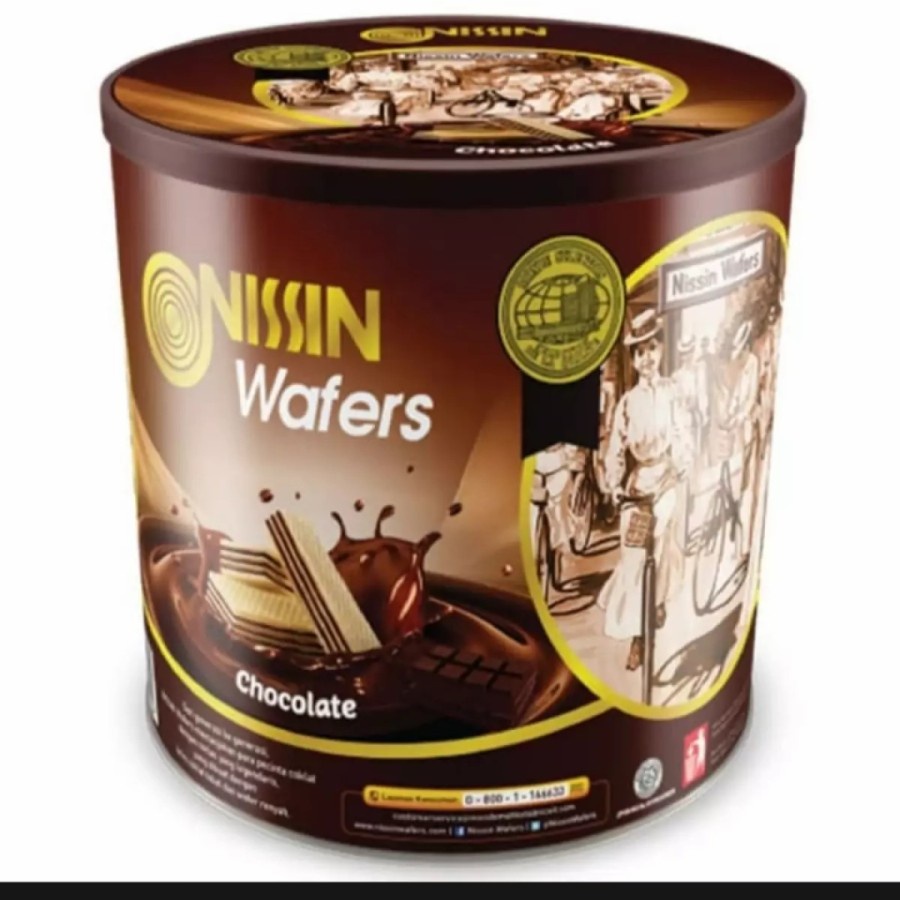 

nissin wafer kaleng 570gr coklat