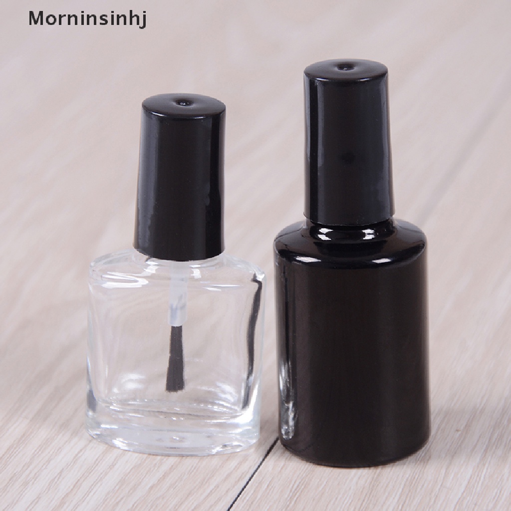 Mornin 10/15ml Botol Kutek Kosong Kaca Bening Dengan brush refillable manicure tool id