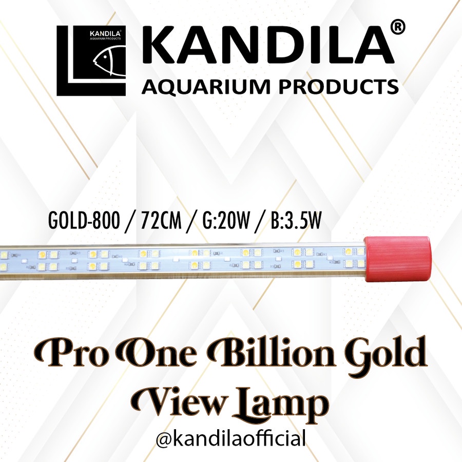 Kandila Official Pro Red One Billion Gold View Lamp Lampu LED Emas Aquarium Celup Ikan Arwana Arowan