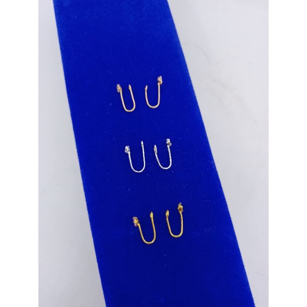 anting hidung variasi warna mata/perak asli silver 925 lapis emas/perhiasan fashion wanita terbaru