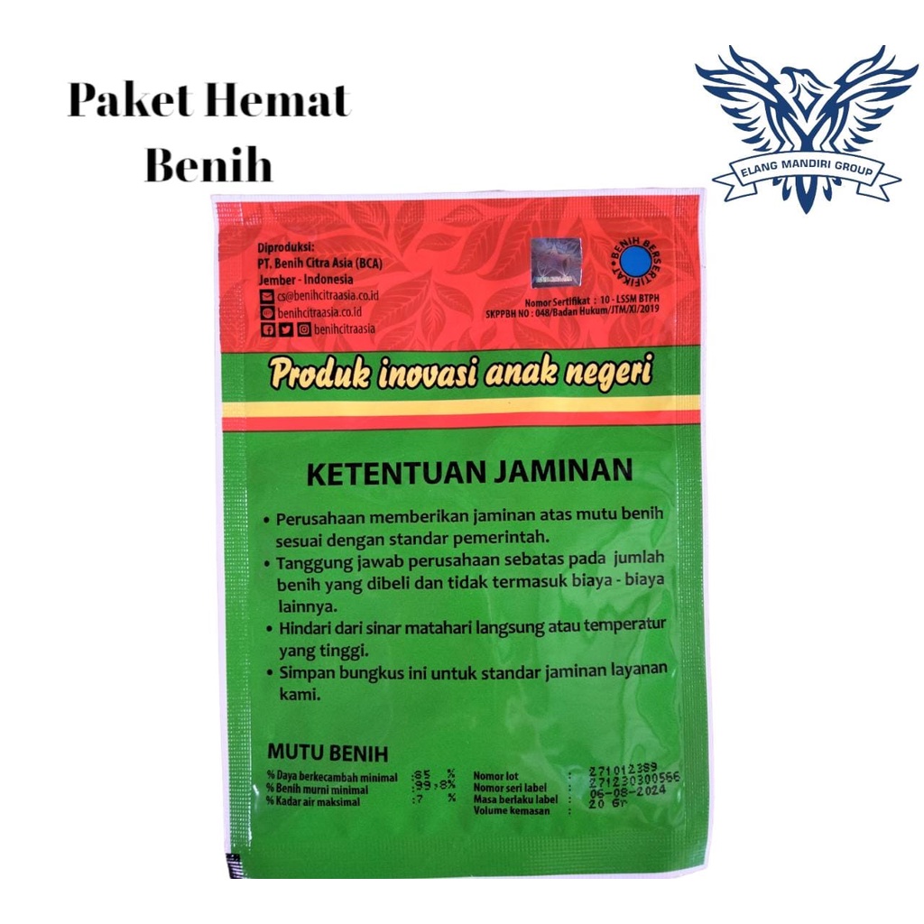 Repack 2000an Benih Bibit SEMI 0.50gr Benih SUPER HEMAT Bintang Asia Cocok Untuk di Pekarangan