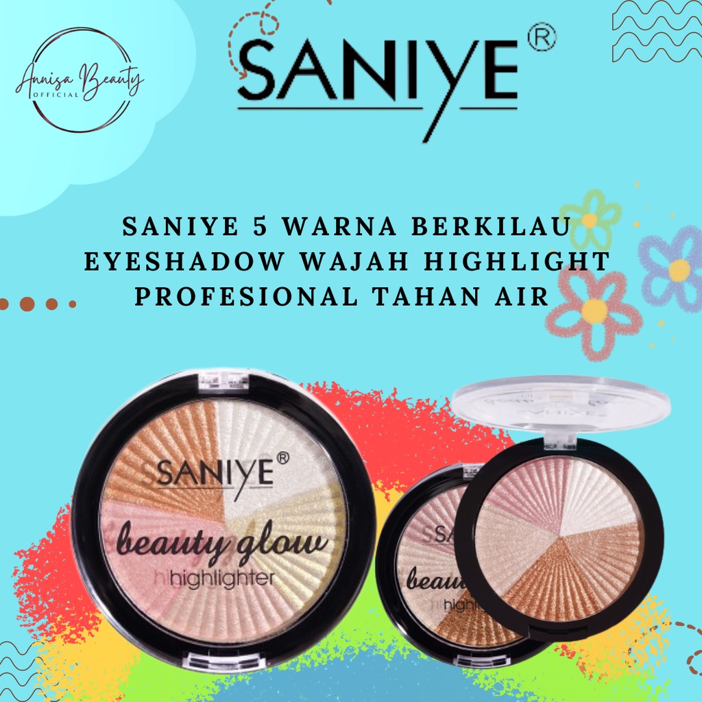 [100%ORIGINAL] SANIYE 5 Warna Shimmer Wajah Highlighter Dan Eyeshadow Palette Profesional Makeup E0155
