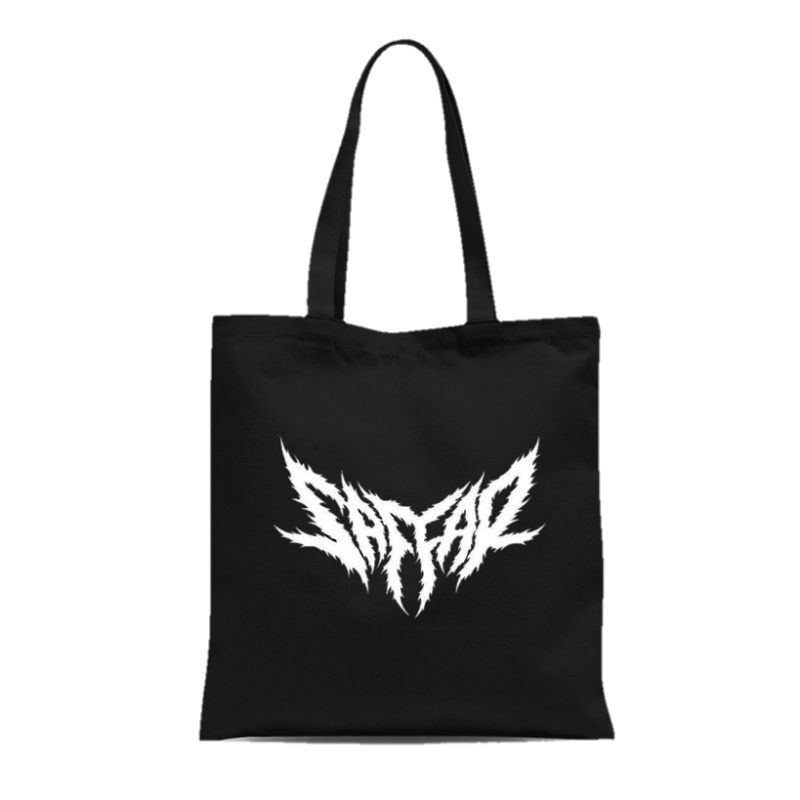 Tote bag Kanvas Resleting Pria Wanita Band Metal Saffar Murah Kekinian