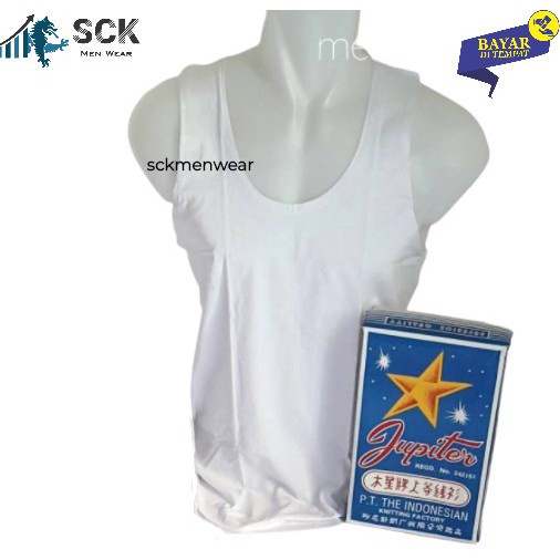 [ISI 1] Singlet JUPITER 32-42 Pria Ukuran Besar / Kaos Dalam JUPITER Katun Original Size 32-48 / Singlet Pria - sckmenwear GROSIR