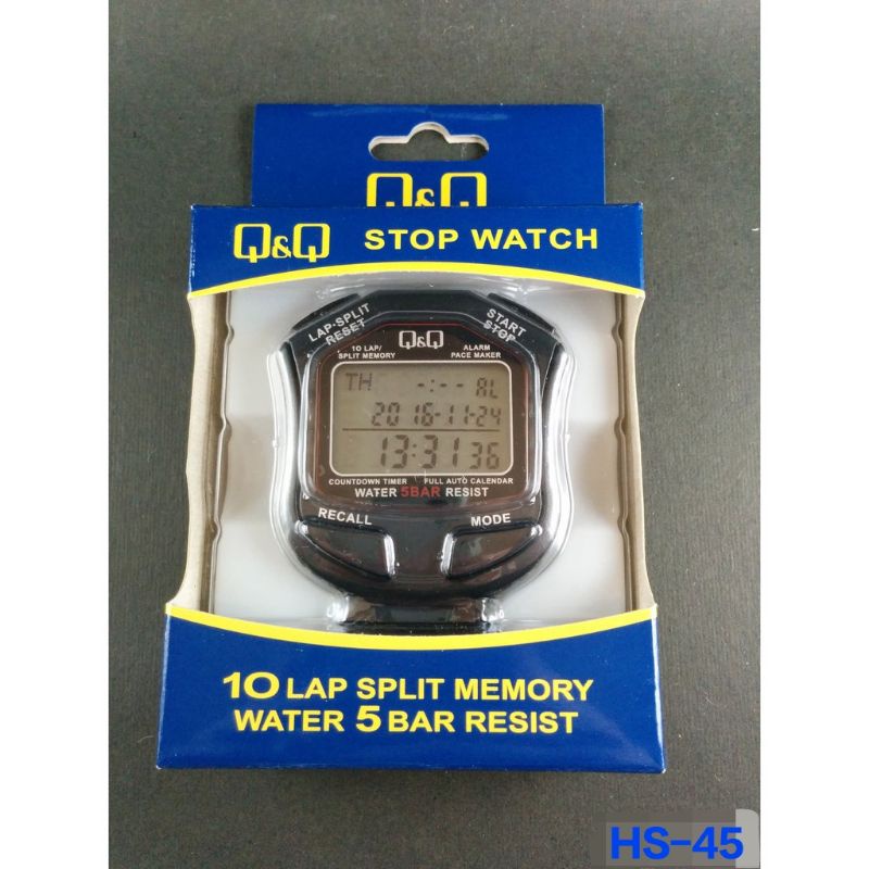 STOPWATCH DIGITAL Q&Q HS 45 STOPWATCH 10 LAP ORIGINAL