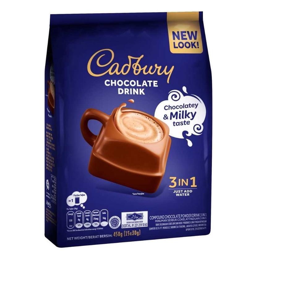 

♙ Cadbury Hot Chocolate Drink 3 in 1 Regular 450g, minuman coklat premium ➨