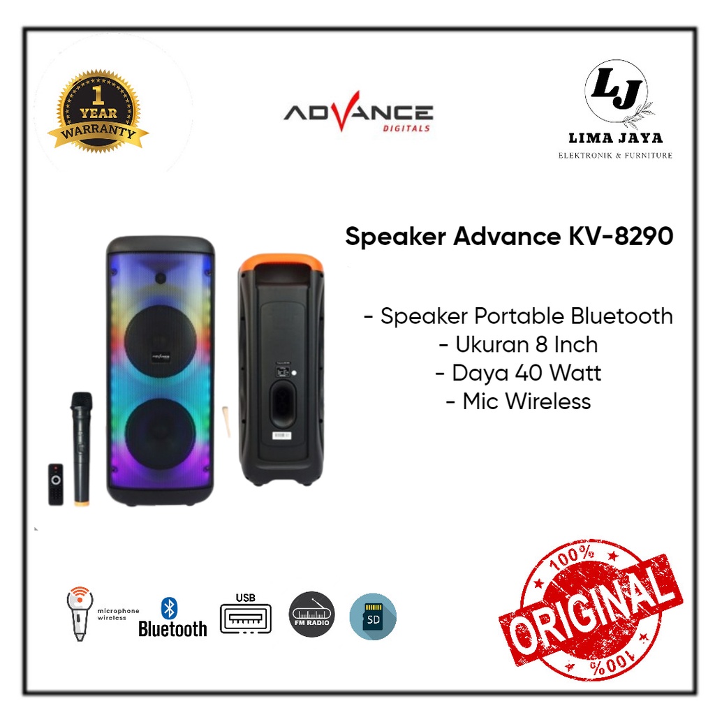 Speaker Portable Bluetooth Karaoke ADVANCE KV-6270 Spiker Wireless 6,5 Inch
