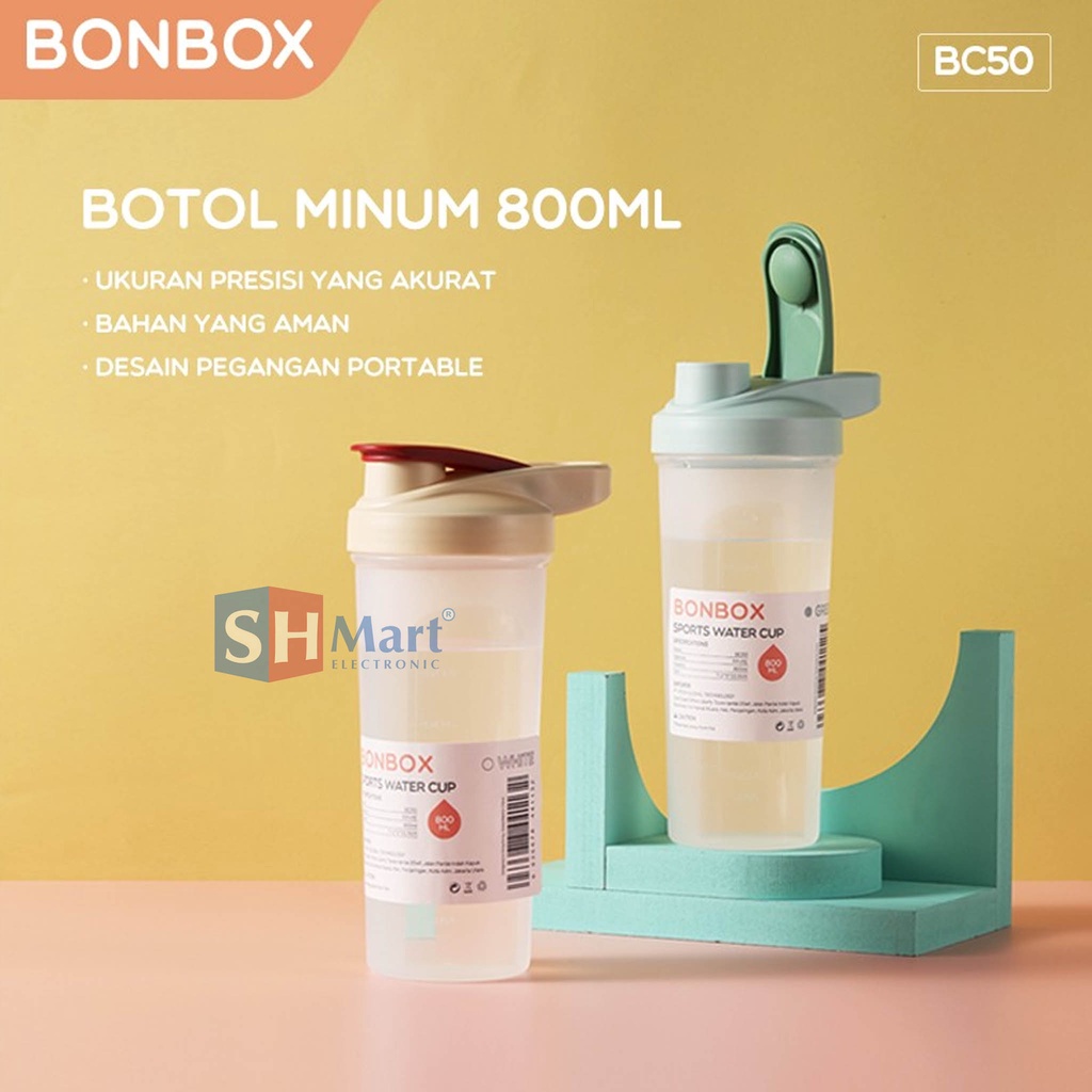 BONBOX BOTOL MINUM SHAKER PORTABLE PLASTIK SPORT ANTI BOCOR FOOD GRADE - GREEN