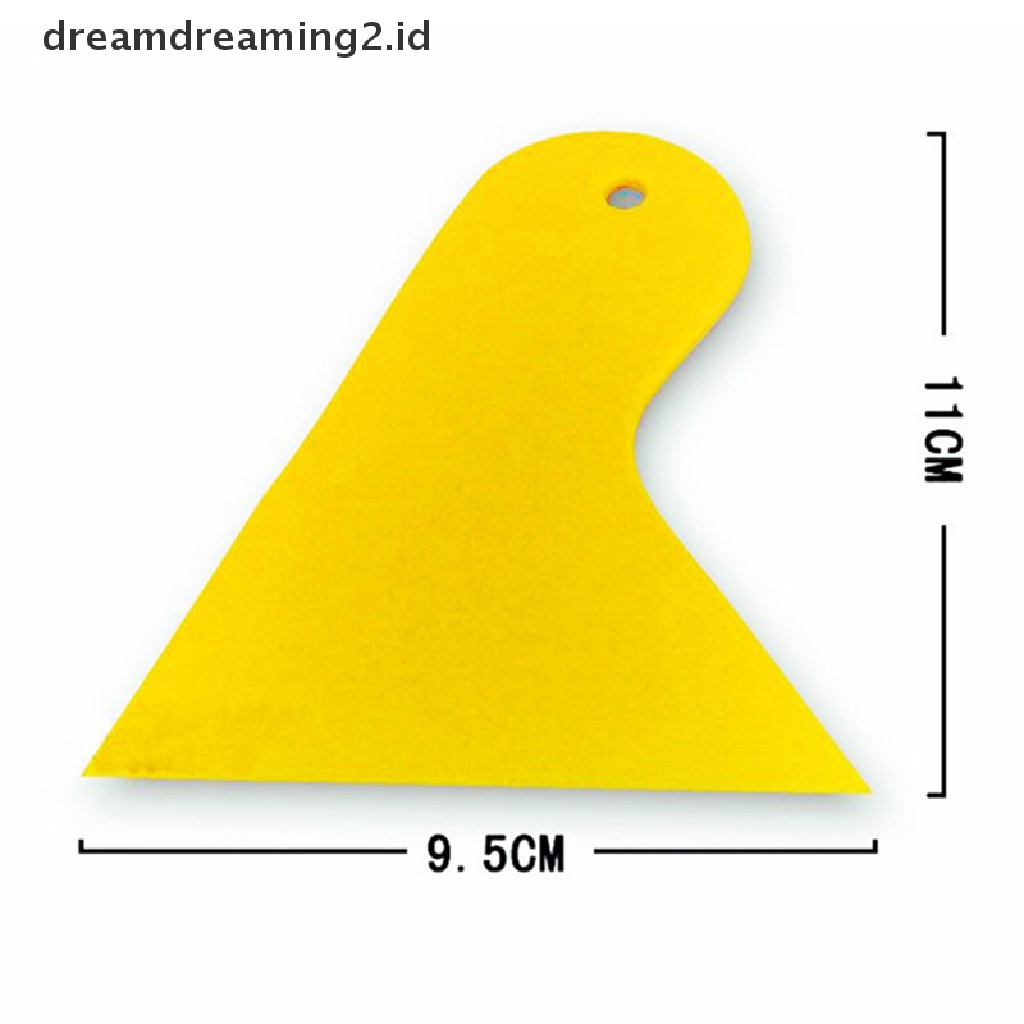 (dream) Stiker Mobil Scraper Plat Kaca Film Plastik Kuning Alat.