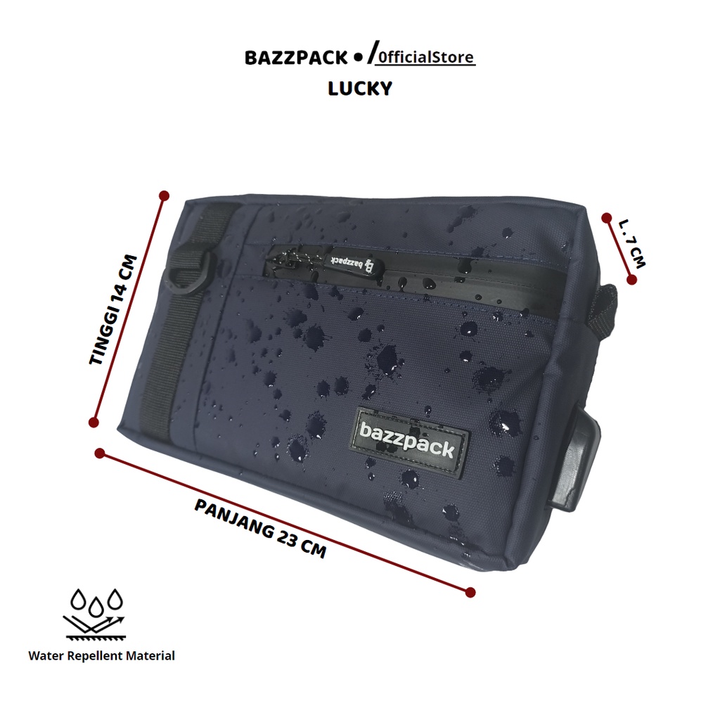 Bazzpack - Lucky Nevi Tas Slempang Slingbag Clutchbag Pouchbag Pria Wanita Waterproof