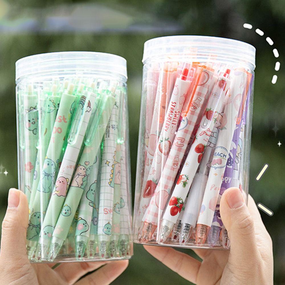 Nanas 30PCS/Set Bolpoin Hadiah Alat Tulis Set Warna-Warni Isi Ulang Kartun Gel Pulpen