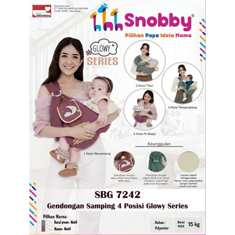 Snobby Gendongan Bayi Samping Cocok u/ Newborn + Saku Glowy Series - SBG 7242