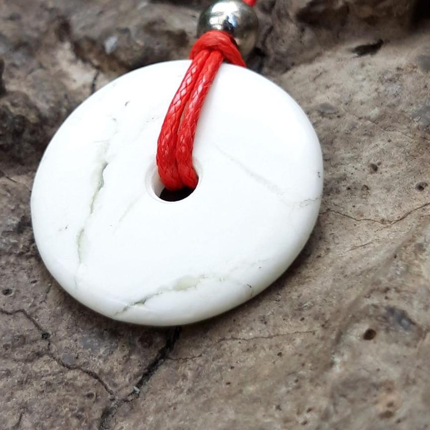 ➣ Kalung Liontin Giok Putih Model Koin Bulat Original ✷