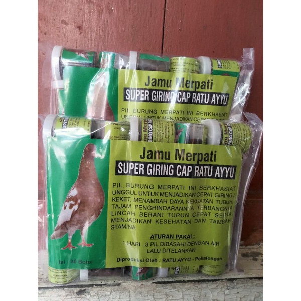 jamu merpati super giring ratu ayyu jamu merpati kolong 1pack 20 botol