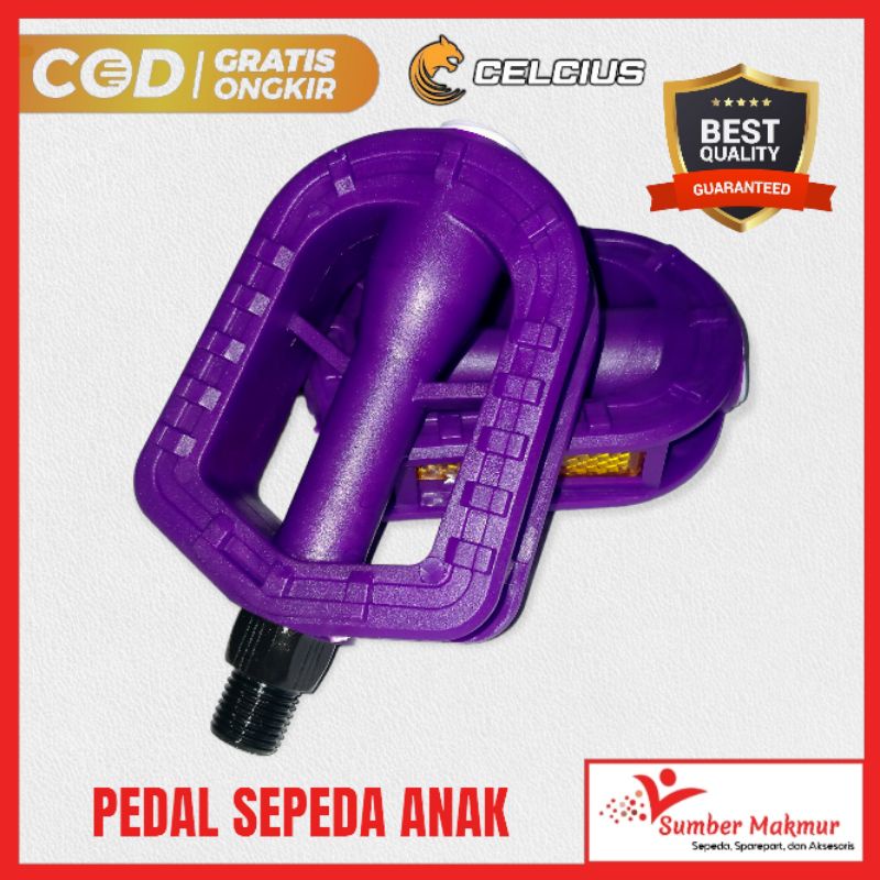 Pedal Ontelan Sepeda Anak As Kecil Ukuran 12 16 18 BMX Mini Lipat Cowok Cewek Merk Celcius Berkualitas Tebal Halus Tidak Mudah Pecah