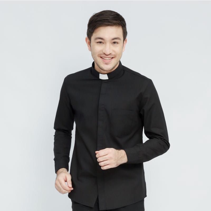 Pendeta - Kemeja Collar Abu Tua - Toyobo - Jos Miracle Bandung - Miracle - JMB