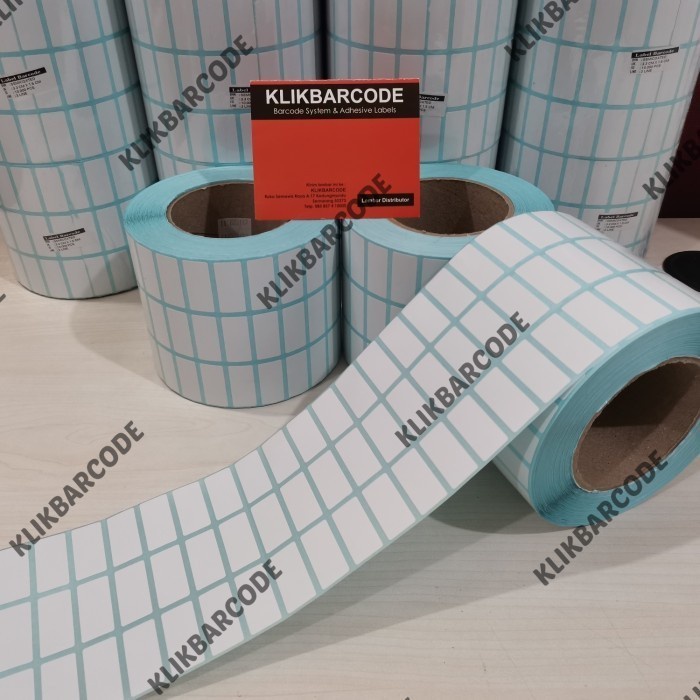 

MURAH LABEL BARCODE SEMICOATED 33 X 15 3 BARIS GAP CORE 3" ISI 10.000 PCS MURAH
