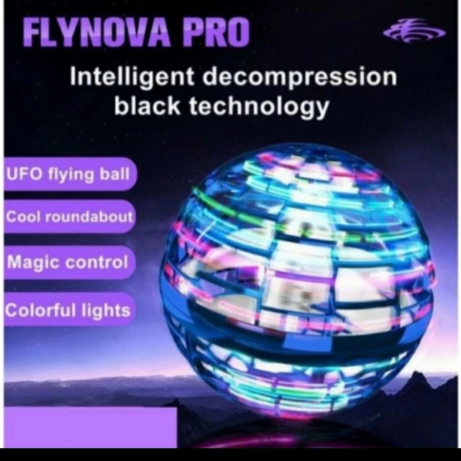 Mainan Bola Terbang Sensor LED Magic Ball UFO Flying Spinner Drone New