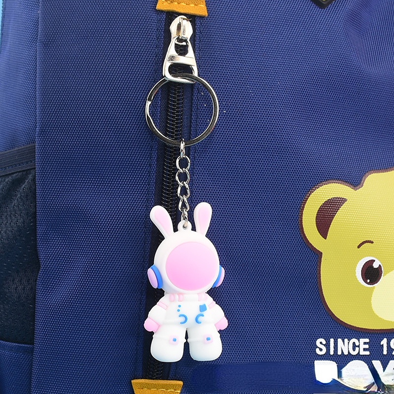 Pink Biru Bunny Pendant Key Ring Space Rabbit Couple Gantungan Kunci Gadis Ransel Hiasan Gantung Ulang Tahun Hias Hadiah Souvenir