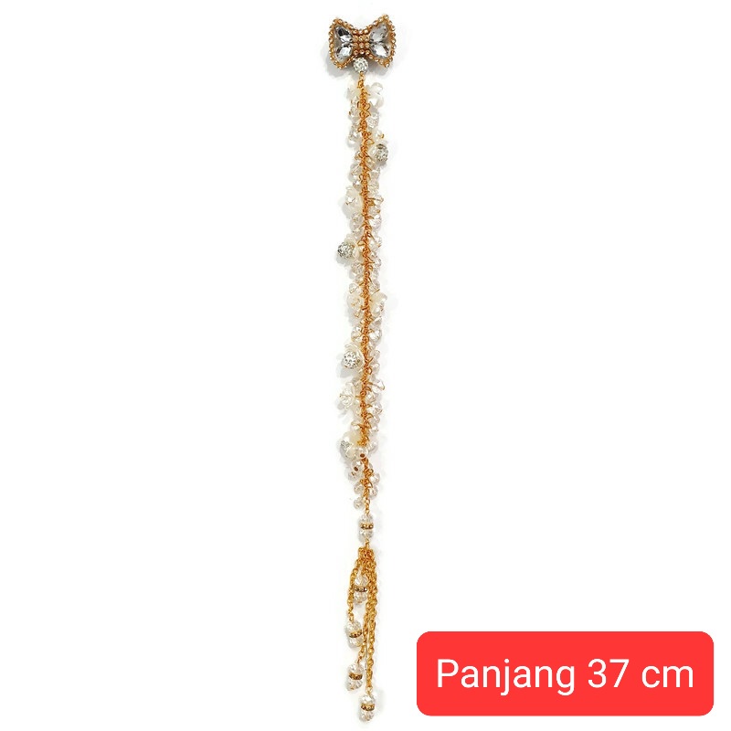 Bros Dagu Hijab Kristal Panjang/Bros Jilbab Cantik dan Mewah/Bros Souvenir Elegan Handmade Premium Untuk Pesta