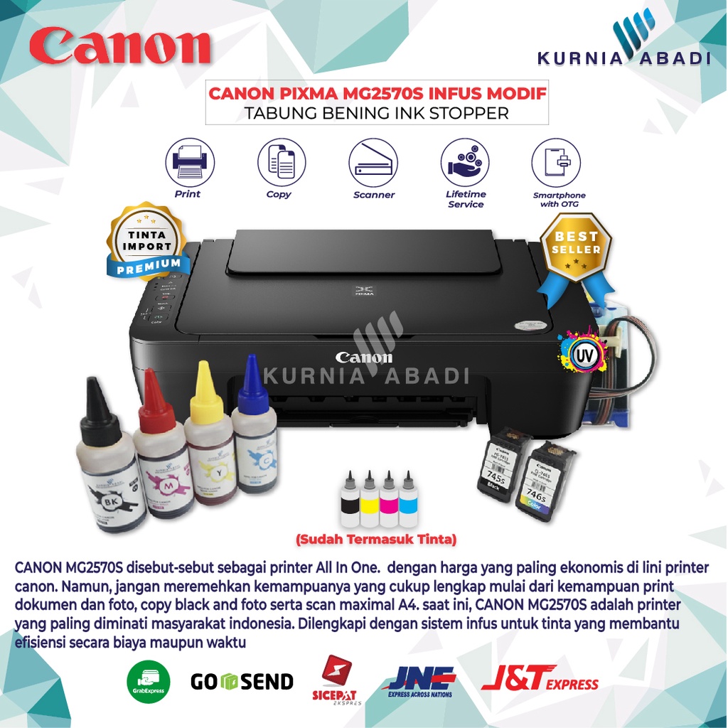 Printer Canon PIXMA MG2570S Infus Print Scan Copy Inkjet Infus Bening