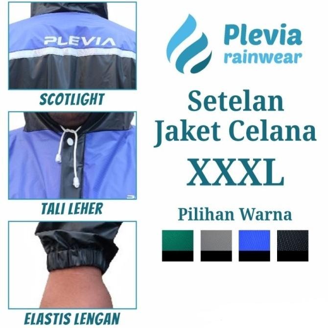 PLEVIA Jas Hujan Setelan Jumbo Dewasa XXXL PVC 100% Type BIGMAX 1817