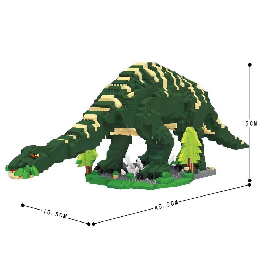 Blok Bangunan Rakitan Pendidikan Partikel Mikro Tiranosaurus Dinosaurus Jurassic