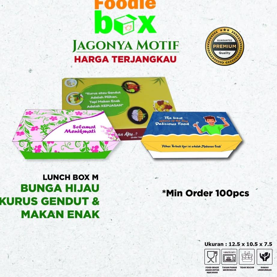 ℗ Lunch Box M | Paper Lucnh Box | Lunch Box Duplek PE | Box Makanan | Motif Kekinian ❉
