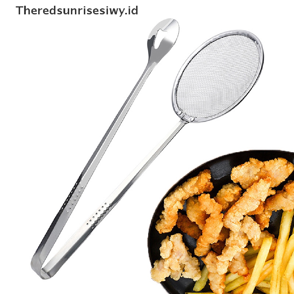 # New #  Saringan Stainless Steel Saringan Sendok Gorengan Makanan Minyak Strainer Clip~