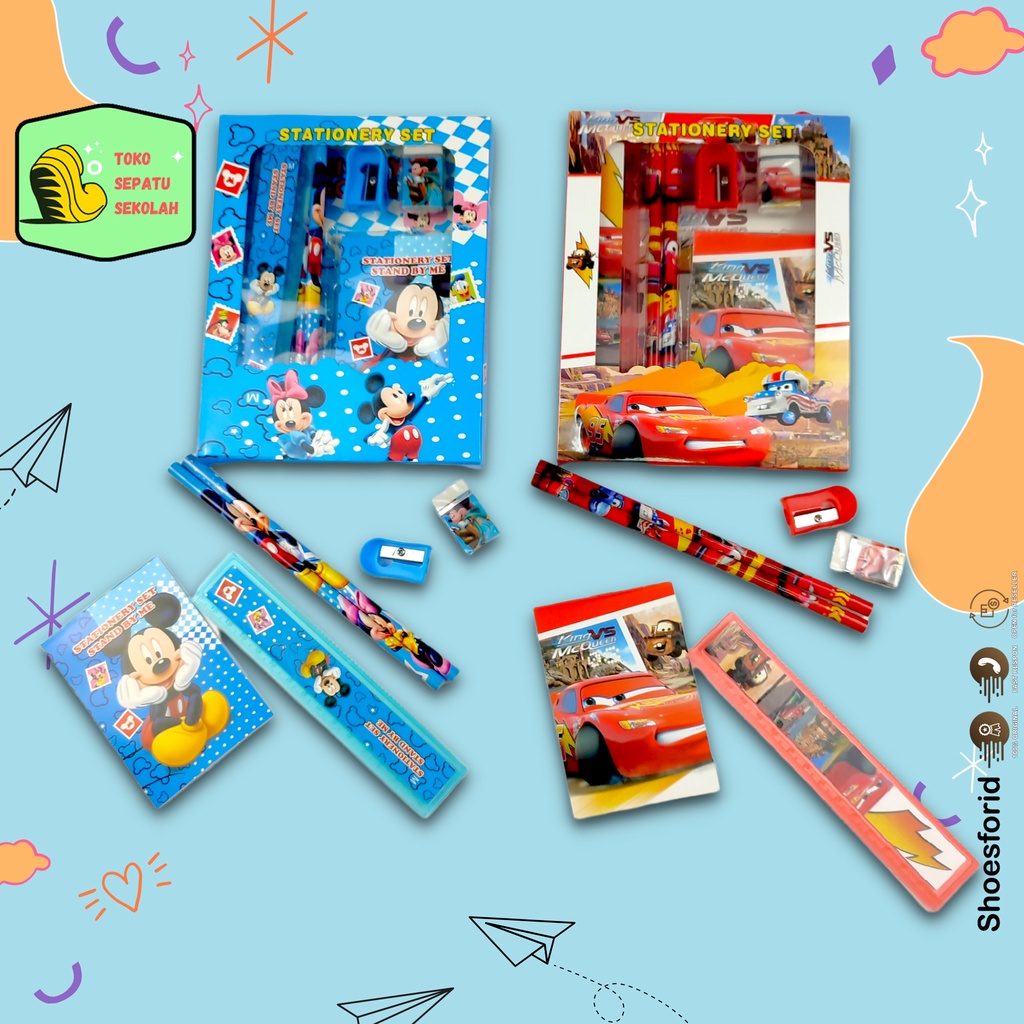 SFK Stationery set 10in1 // Stationery set 6in1  // set Alat tulis karakter