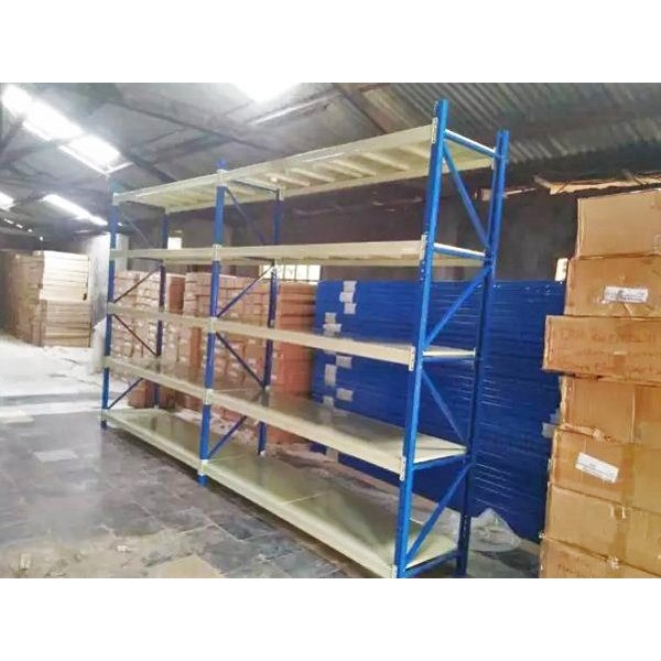 Rak Gudang Medium Duty | Rak Gudang Serbaguna | Rak Besi Gudang | Kapasitas Beban 500Kg/Level