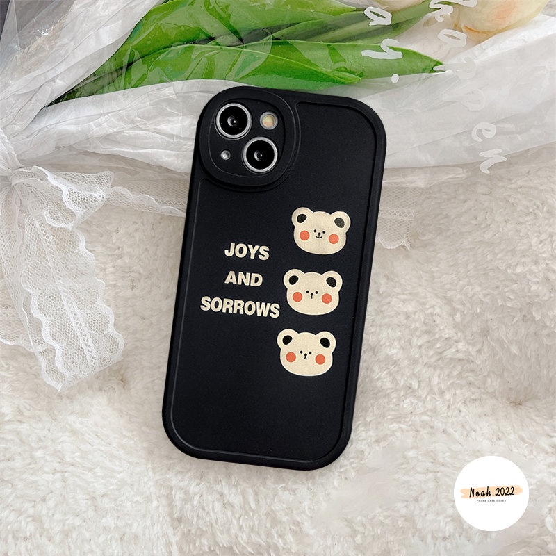 Ins Korean Cartoon Bear Case Compatible for iPhone 11 12 13 14 Pro Max 6 6s 7 8 Plus XR X XS MAX SE 2020 Cute Full Protective Soft Case TPU Phone Cover