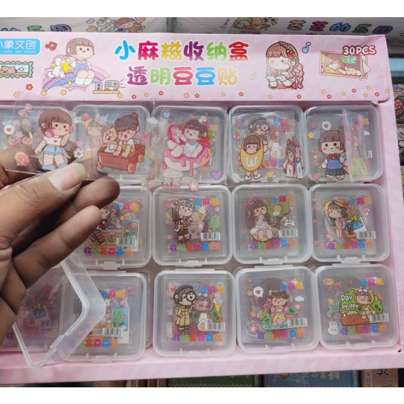 

Mainan Stiker Momo Box kartun Korea/ Stiker karakter isi 4box mini
