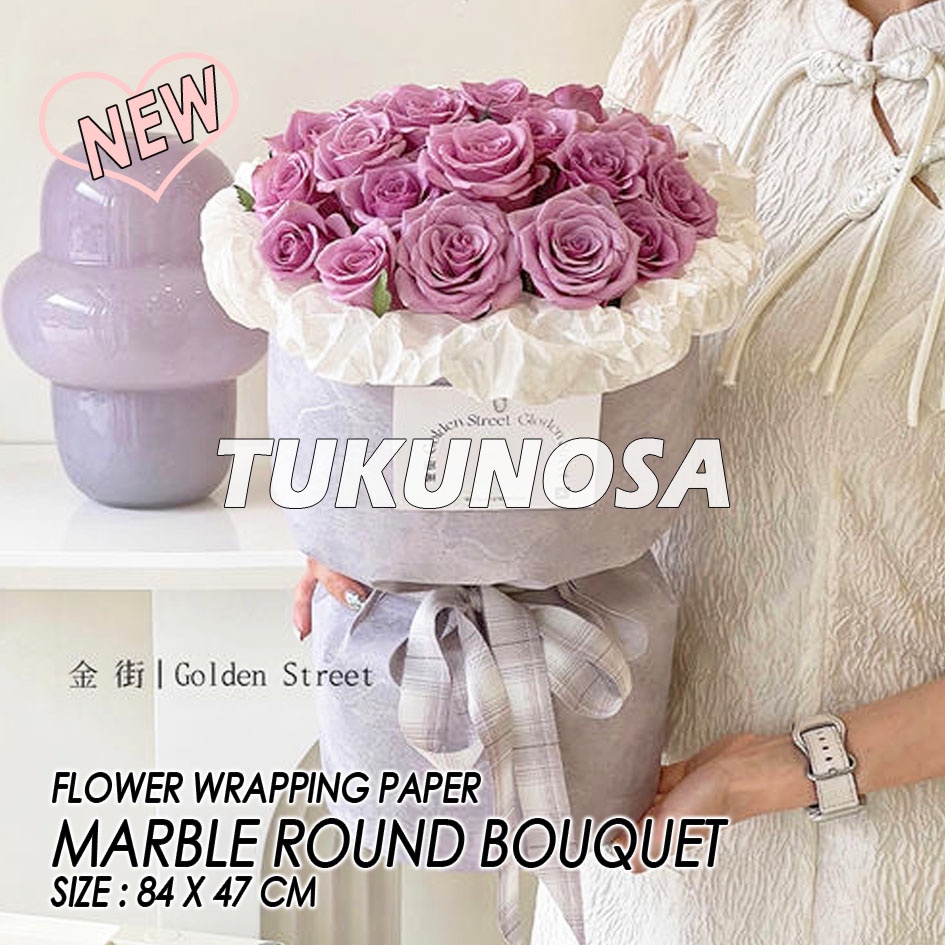 

FLOWER WRAPPING PAPER MARBLE ROUND BOUQUET KERTAS BUKET BUNGA BUKET BULAT