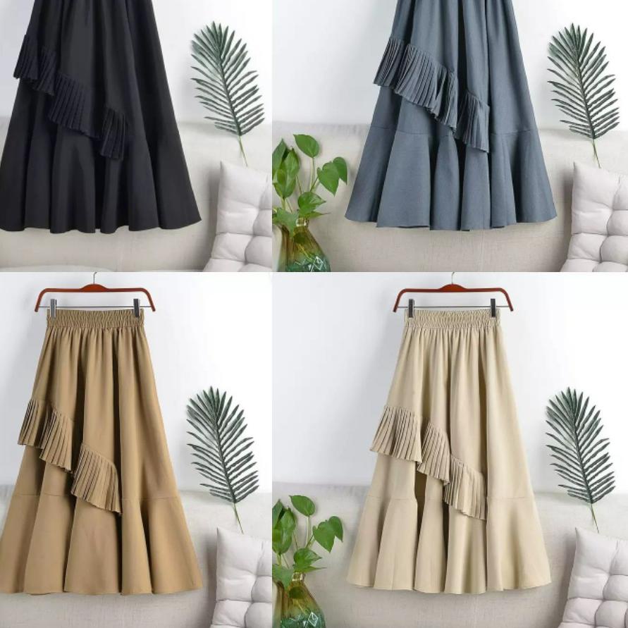 ➸ Rok linen / rok termurah / rok panjang / rok kekinian / korean style / rok korea / AIDHA SKIRT mur