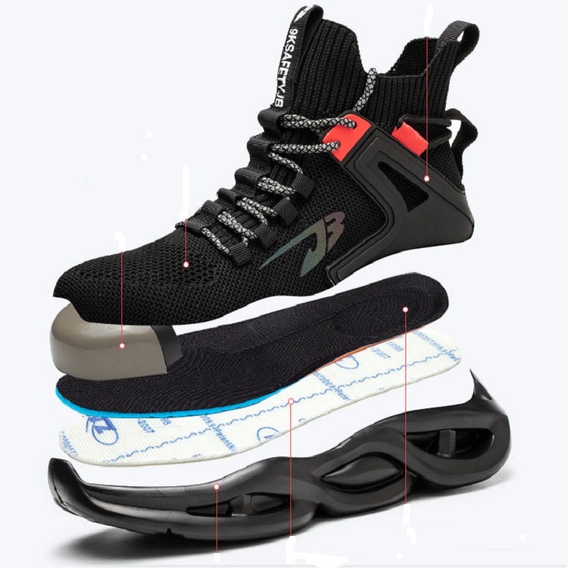 COD Sepatu Safety Boots Tinggi Pria Outdoor Gunung Ujung Besi High Quality Premium Kerja Proyek Lapangan Tracking Anti-smash 255