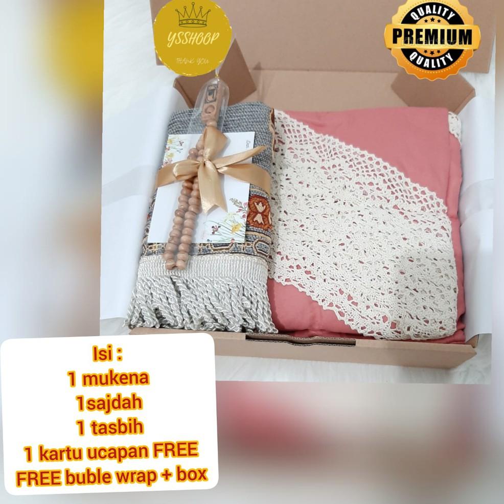Terbaik Kado Pernikahan mukena free box  Paket A mukena / Hampers Mukenah Untuk Kado Pernikahan Ulan