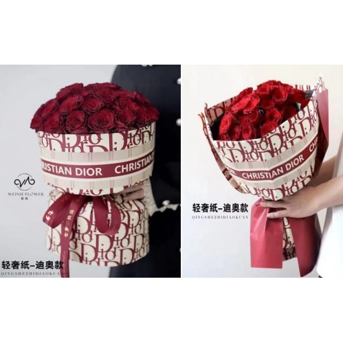 

(20Lembar) Kertas Bunga Buket Motif Dua Warna / Dior Wrapping Paper / Cellophane Florist Kado