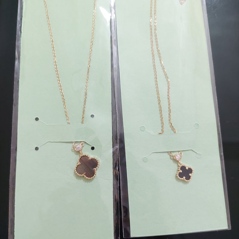 Kalung dan gelang serut van cleef hitam merah 1 mata UBS kadar 8K 375