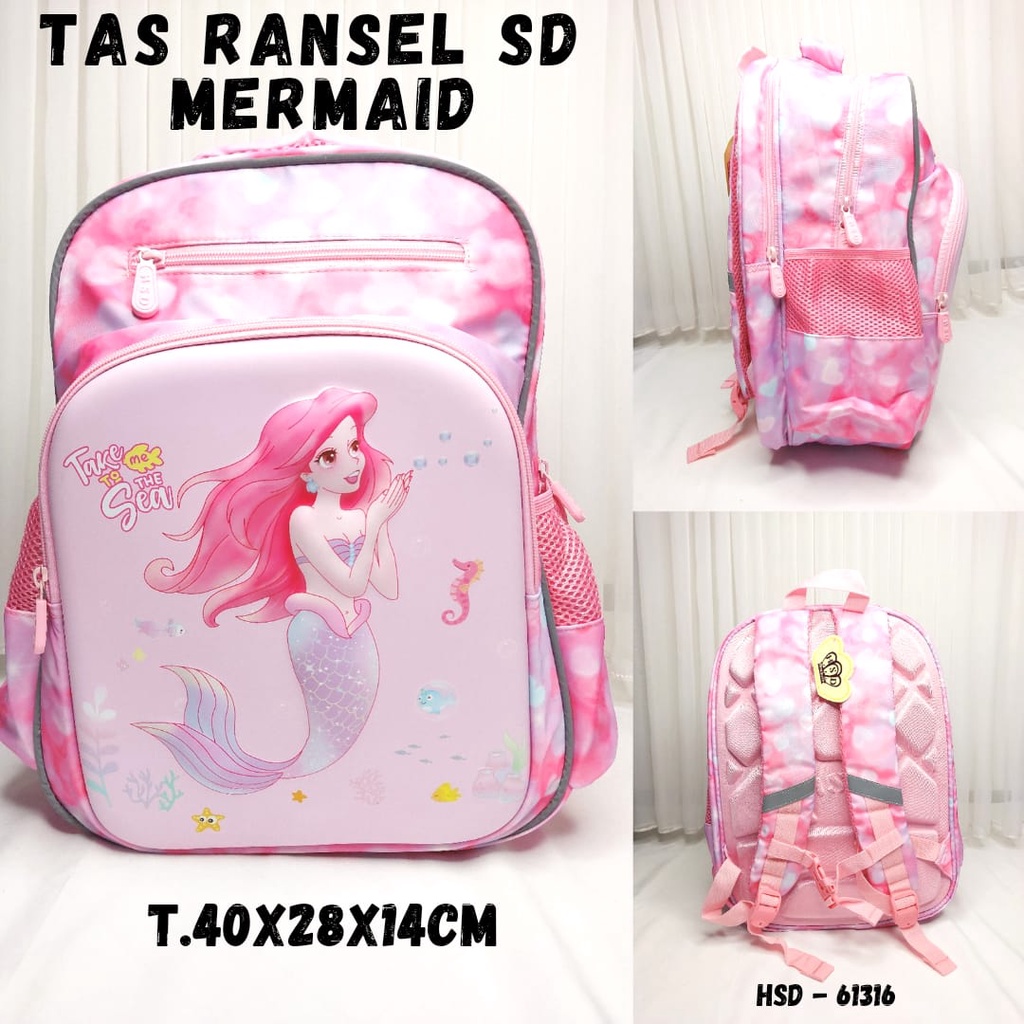 Tas Ransel Sekolah Anak Perempuan Timbul ukuran  SD Unicorn Premium Import