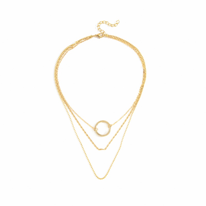 Fashion, Mewah, Sederhana, Cincin Multi-layer, Kalung Geometris, Kalung Fashion Wanita Multi-layer, 1biji