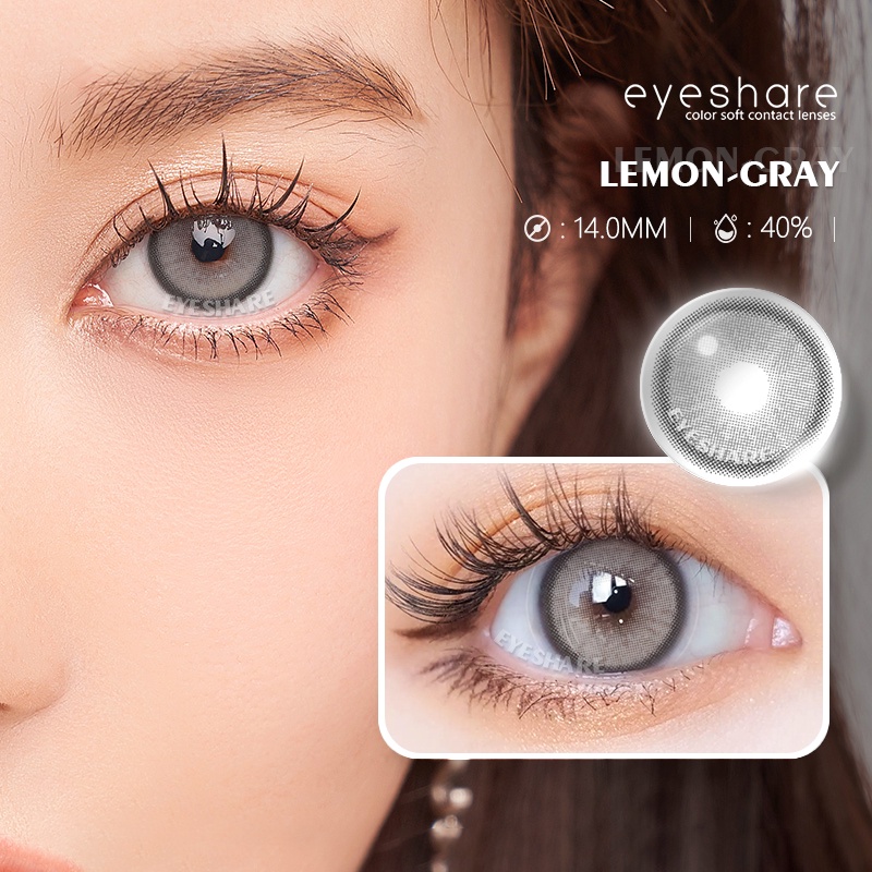 【COD】2022NEW LEMON SOFTLENS  Gray Soft Colored Contact lens lady Yearly Use Ensa Mata Soflen Mata Brightsoftlens Soflens Mata Kore Normal Softlens